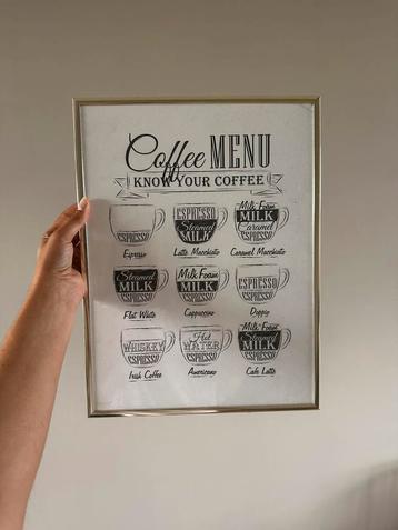 Poster met coffee menu beschikbaar voor biedingen