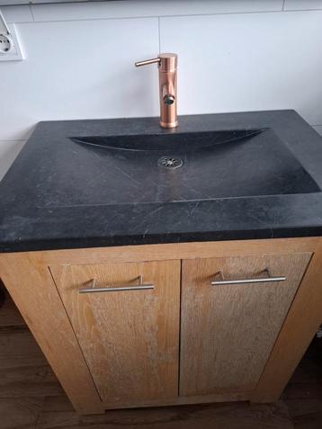 Badkamer meubel met natuurstenen wasbak zwart beschikbaar voor biedingen