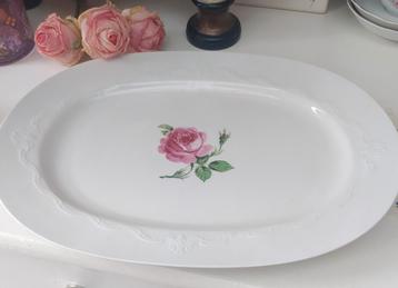 Grote brocante serveerschaal Roos beschikbaar voor biedingen