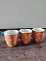 Blond Amsterdam koffie kopjes oranje 3x, Gebruikt, Blond Amsterdam, Ophalen of Verzenden, Kop(pen) en/of Schotel(s)