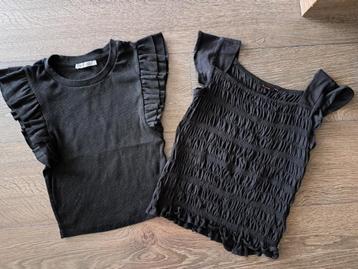 2x zwart Meisjes Shirt Zara  en Persival  - S  164  jusa17 beschikbaar voor biedingen