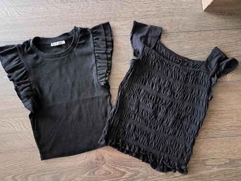 2x zwart Meisjes Shirt Zara  en Persival  - S  164  jusa17, Kinderen en Baby's, Kinderkleding | Maat 164, Zo goed als nieuw, Meisje