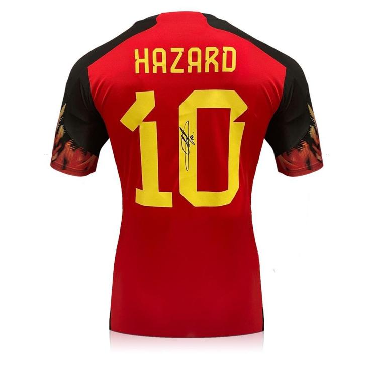 Eden Hazard gesigneerd België 2022 thuisvoetbalshirt, Verzamelen, Sportartikelen en Voetbal, Nieuw, Shirt, Buitenlandse clubs