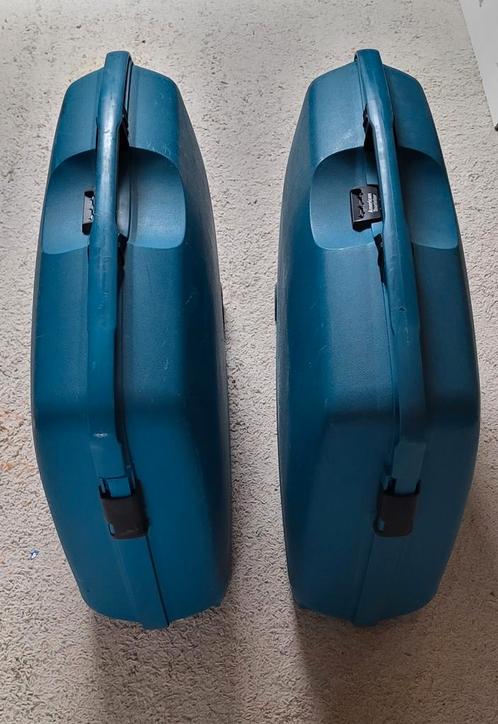 2 turquoise hardcover koffers American Tourister, Sieraden, Tassen en Uiterlijk, Koffers, Gebruikt, Hard kunststof, 60 tot 70 cm