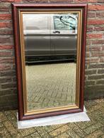 spiegel mahonie lijst, geslepen glas, Ophalen, 100 tot 150 cm, Zo goed als nieuw, Rechthoekig