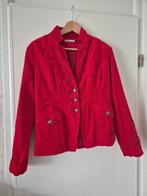 La Ligna rood fluwelen jasje met stiksels maat 42, Maat 42/44 (L), Ophalen of Verzenden, Zo goed als nieuw, Jasje