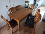 Eetkamertafel blank eiken + 6 stoelen, Ophalen of Verzenden