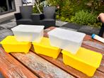 5 opbergbakjes Ikea (2x wit / 3x geel), Ophalen of Verzenden, Zo goed als nieuw