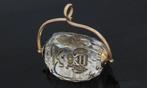 Wax zegel intaglio kwart 14k goud antiek horloge cachet, Ophalen of Verzenden, Goud, Hanger, Met edelsteen