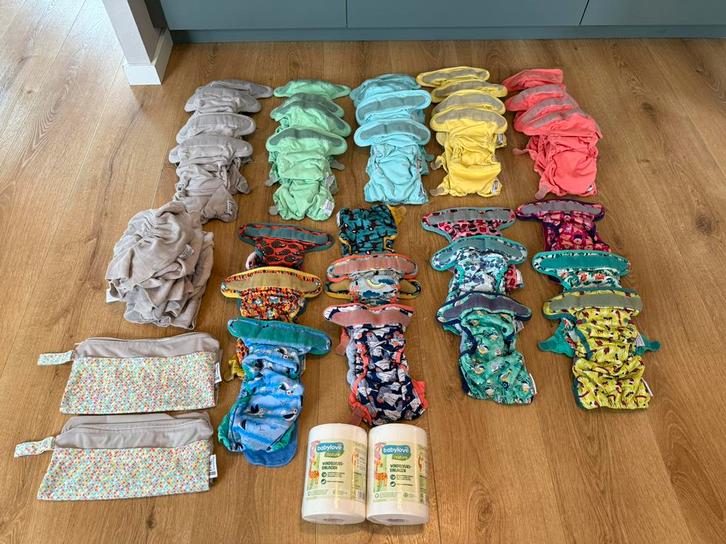 32x Pop-In Katoenen luiers set met toebehoren, Kinderen en Baby's, Babykleding | Overige, Gebruikt, Jongetje of Meisje, Ophalen