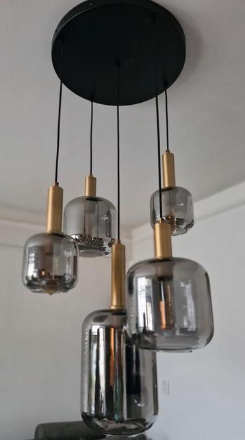 Prachtige HANGLAMP Joanet 5 kelken 120cm hoog beschikbaar voor biedingen