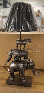 Olifant met neushoorn en zebra tafeklamp 65 cm met kap, Ophalen of Verzenden, Nieuw, Minder dan 50 cm