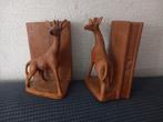 Oude houten boekensteunen met giraf, Huis en Inrichting, Ophalen of Verzenden, Gebruikt