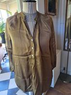 Groenbrons zijde/viscose blouse 40/42, Made in Italy, Maat 42/44 (L), Ophalen of Verzenden, Gedragen