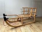 Houten slee met afneembare rugleuning, TUV gecertificeerd, Ophalen, Rugleuning, Gebruikt