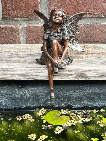Bronzen Elfje met Groene Patina - 16cm beschikbaar voor biedingen
