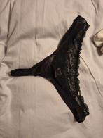 Zwarte String met Kant, Kleding | Dames, Ondergoed en Lingerie, Hunkemöller, Ophalen of Verzenden, Zwart, String