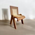 Massief Houten Eetkamerstoel met Rotan Gevlochten Zitting, Ophalen