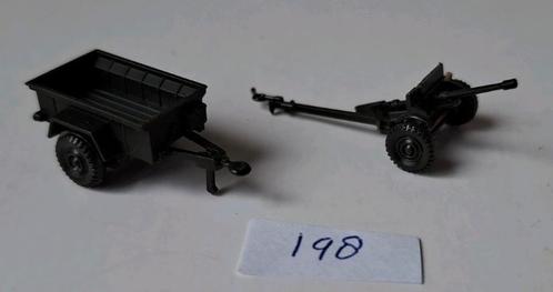 Roco Minitanks 198/199 jeep trailer + anti tank gun, 1/87, Hobby en Vrije tijd, Modelauto's | 1:87, Gebruikt, Overige typen, Roco
