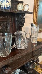Kristallen Karaffen met Zilveren Hals - Antiek Glaswerk, Antiek en Kunst, Antiek | Glas en Kristal, Ophalen of Verzenden