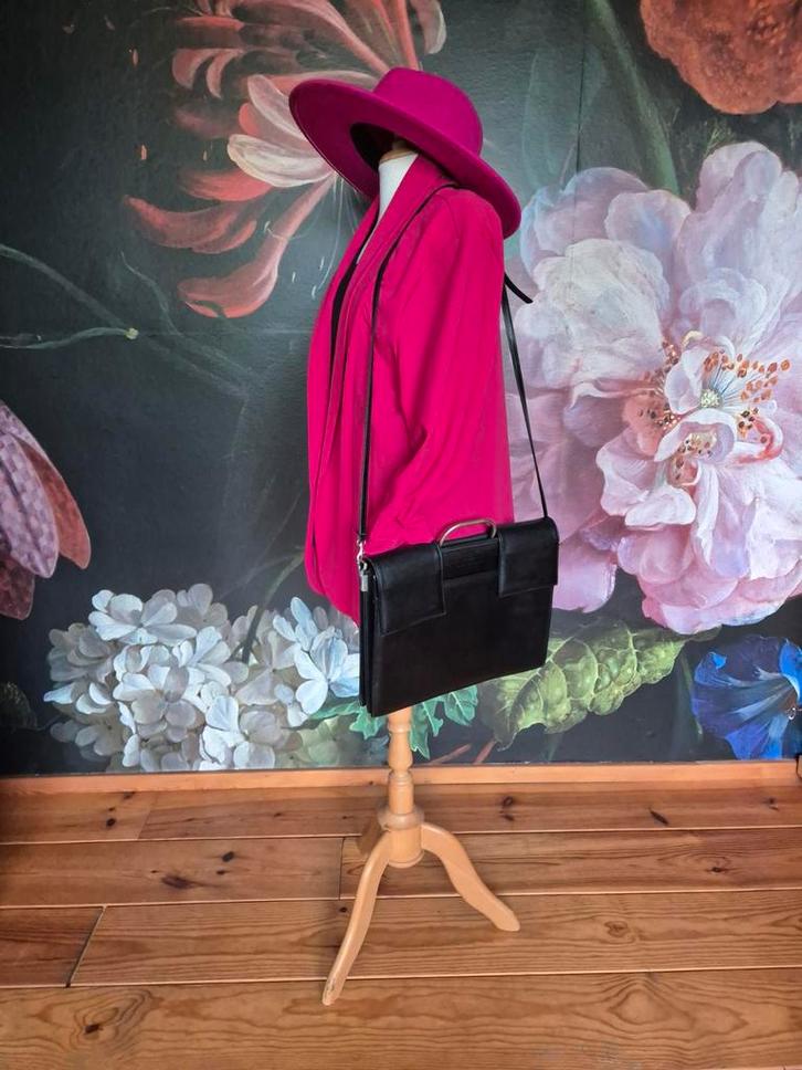 Mart Visser Leren Werktas, Sieraden, Tassen en Uiterlijk, Tassen | Damestassen, Zo goed als nieuw, Handtas, Zwart, Ophalen of Verzenden