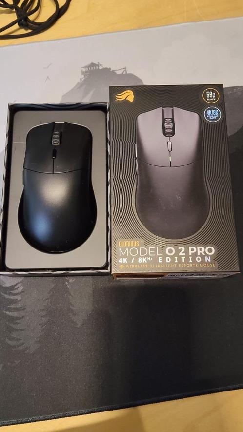 Glorious model o 2 pro wireless 4k/8k Hz, Computers en Software, Muizen, Zo goed als nieuw, Muis, Rechtshandig, Draadloos, Gaming muis