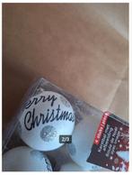 Witte kerstballen merry christmas, Diversen, Kerst, Evora, Onbekend, Nieuw, Ophalen of Verzenden