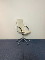 80 x Vergaderstoel Ahrend 350, gebroken wit leer, chroom, Huis en Inrichting, Stoelen, Ophalen, Gebruikt, Wit, Leer