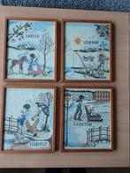 Merklap, geborduurde 4 seizoenen (set), Antiek en Kunst, Ophalen of Verzenden
