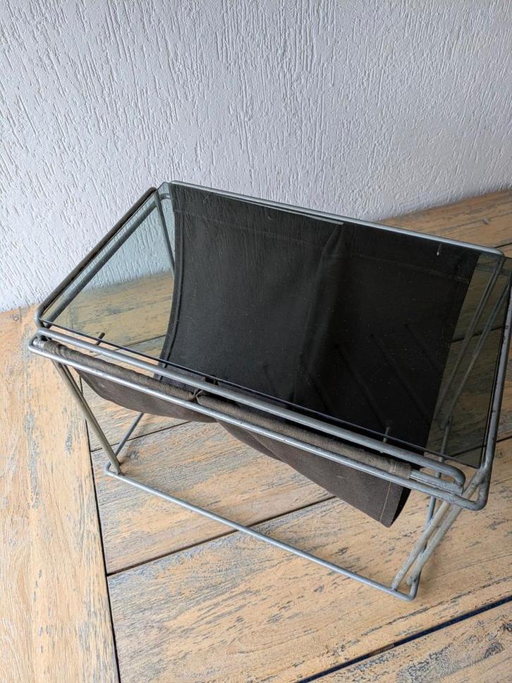 Retro Lectuurbak Jaren 70 met Glasplaat, Huis en Inrichting, Woonaccessoires | Krantenbakken en Lectuurbakken, Ophalen