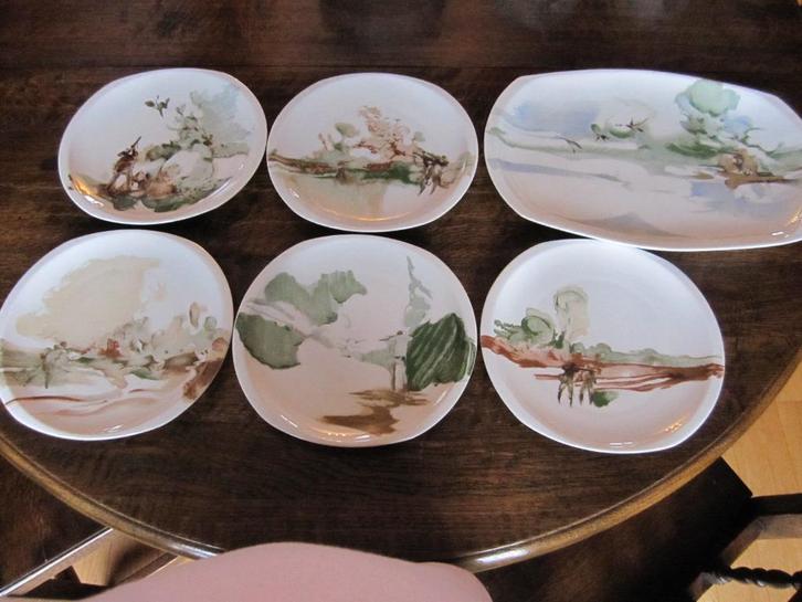 Bernardaud porselein La Chasse borden en serveerschaal -, Antiek en Kunst, Antiek | Porselein, Verzenden