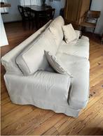 Chique beige 3-zits bank (Denneweg), Gebruikt, Tweepersoons, 75 tot 100 cm, Ophalen of Verzenden