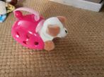 knuffel hondje in roze reiskoffer Jono Toys knuffelhond, Hond, Ophalen of Verzenden, Zo goed als nieuw