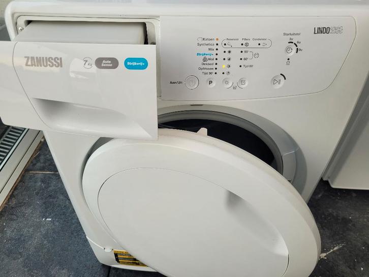 Hele Nette Zanussi Warmtepompdroger 7 kilo, Witgoed en Apparatuur, Wasdrogers, Zo goed als nieuw, Condens, Voorlader, 6 tot 8 kg