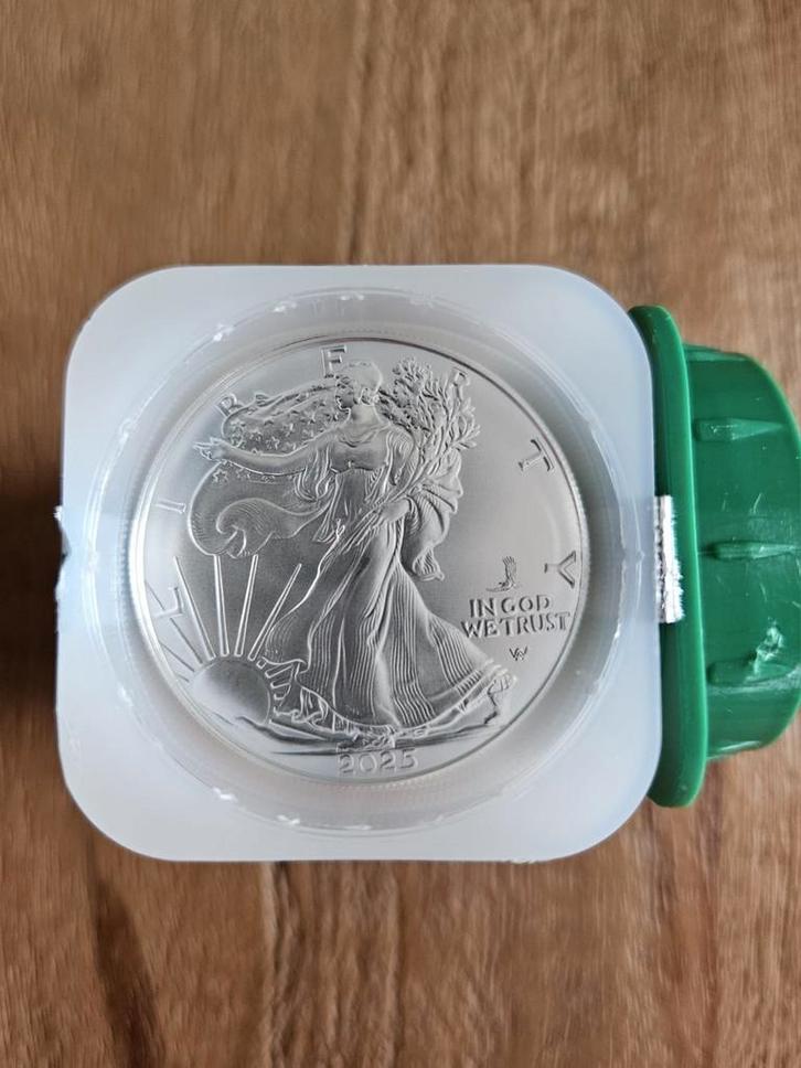 tube 20x American Eagle 2025 privy, Postzegels en Munten, Edelmetalen en Baren, Zilver, Ophalen of Verzenden