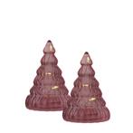 Lucy Kerstboom Bordeaux glas LED Rood Bruin Groen 2st NIEUW, Diversen, Ophalen of Verzenden, Nieuw