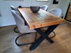 Industriële eetkamer met stoelen van MXSOFA, Ophalen, Zo goed als nieuw, 4 tot 6 stoelen