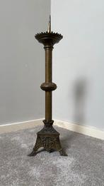 Antieke kerk kandelaar 19e eeuw Neogotisch, Ophalen of Verzenden, Koper of Brons