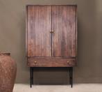 Kabinet Seine 100x40x160 cm | Softclose deuren | Mangohout |, Ophalen of Verzenden, Zo goed als nieuw