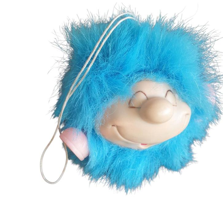 Vintage speelgoed beestje aan koord pluig blauw 0711, Verzamelen, Speelgoed, Gebruikt, Ophalen of Verzenden
