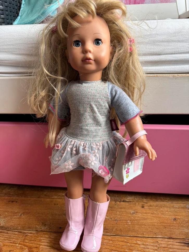 Götz Pop - Blonde Haren, Blauwe Ogen, Kinderen en Baby's, Speelgoed | Poppen, Gebruikt, Overige typen, Ophalen