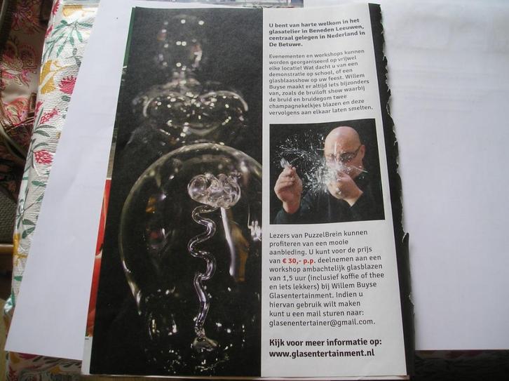 Kortingsbon: Glasblazerij in Beneden-Leeuwen, Tickets en Kaartjes, Kortingen en Cadeaubonnen, Drie personen of meer, Overige typen