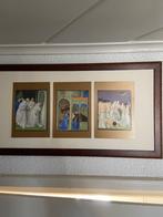 3 luik productie Heilig Hierome 15e eeuws in mooie lijst., Antiek en Kunst, Ophalen of Verzenden