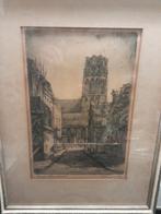 Ets St. laurenskerk Rotterdam AW.van Munster, Antiek en Kunst, Kunst | Etsen en Gravures, Ophalen of Verzenden
