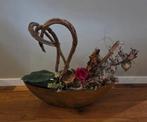 Ovalenschaal met kunstbloemen, Huis en Inrichting, Ophalen, Zo goed als nieuw, Binnen