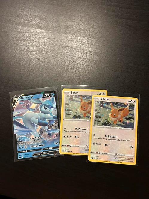 Pokemon - Glaceon & eevee’s, Hobby en Vrije tijd, Verzamelkaartspellen | Pokémon, Zo goed als nieuw, Meerdere kaarten, Foil, Ophalen of Verzenden