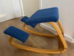 Originele balans Norway stoel hout - blauw textiel, Hout, Gebruikt, Blauw, Ophalen of Verzenden