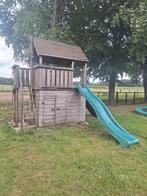 Groot Houten Speelhuisje met Glijbaan, Kinderen en Baby's, Speelgoed | Buiten | Speelhuisjes, Ophalen, Gebruikt, Hout