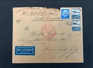 Envelop Vervoerd met Zeppelin de Hindenburg, 1936 beschikbaar voor biedingen