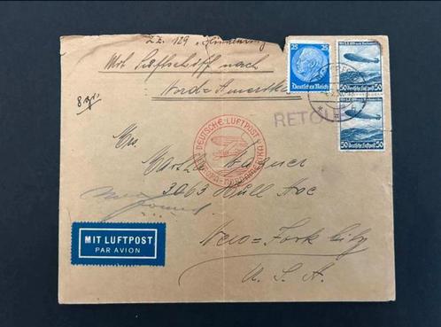 Envelop Vervoerd met Zeppelin de Hindenburg, 1936, Verzamelen, Luchtvaart en Vliegtuigspotten, Ophalen of Verzenden